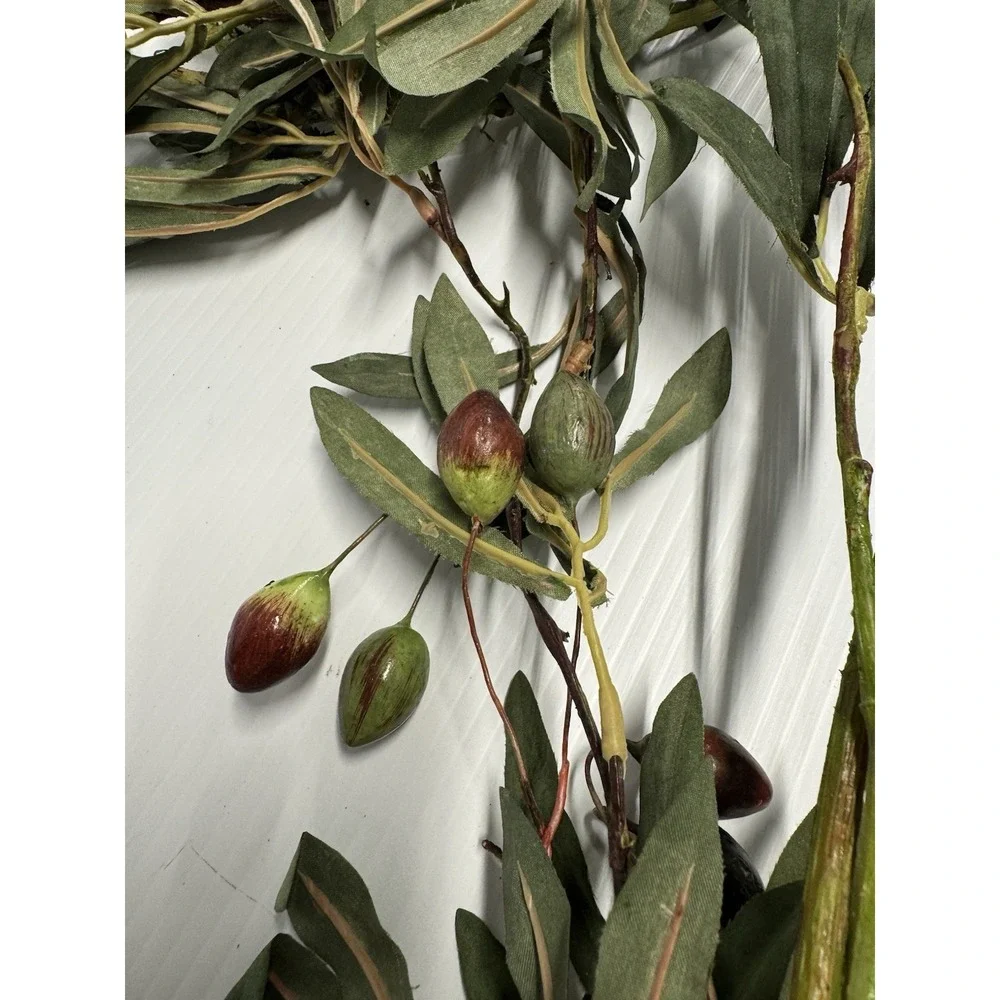 Lot of 2 6ft + Olive Branch Garlands Artificial Olive Tree Farmhouse Decor Wine